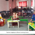 Teachers engaging at different Learning Centres